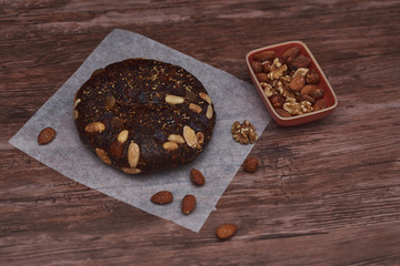  Typical dessert of Andalusia called fig bread, with walnuts, almonds and anise