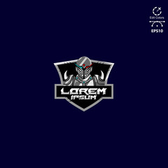 Warrior Mascot Logo for Sport and Esport isolated on dark Background