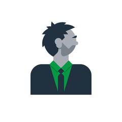 Fototapeta premium Man side view, turned head, business man in suit and tie