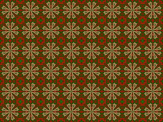 Seamless endless repeating multicolored bright ornament of different colors