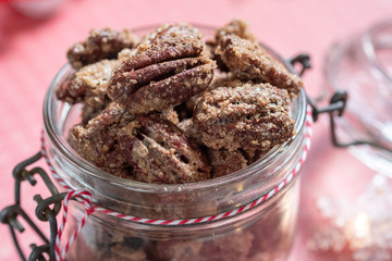Candied pecan, almond and walnut with brown sugar and cinnamon