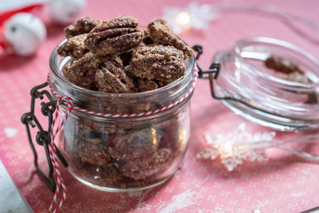 Candied pecan, almond and walnut with brown sugar and cinnamon