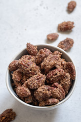 Candied pecan, almond and walnut with brown sugar and cinnamon