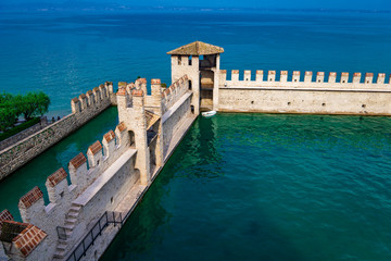 Castello Scaligero Di Sirmione (Sirmione Castle), from 14th  Century at Lake Garda, Sirmione, Italy