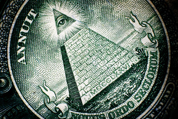 All Seeing Eye on Back of Dollar Bill American Money