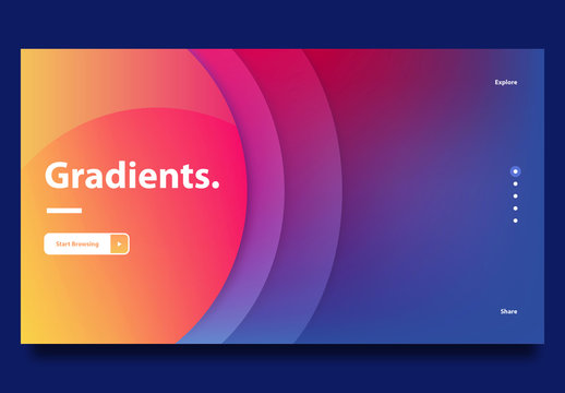 Website Landing Page Template with Gradients