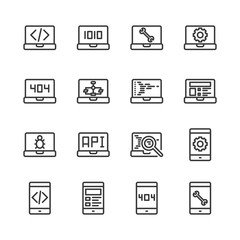 Programming and coding icon set.Vector illustration