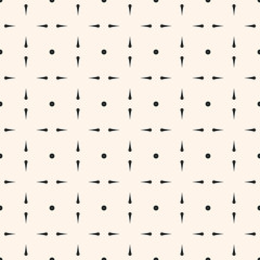 Vector minimalist geometric pattern with simple shapes, lines, octagons in square grid. Abstract seamless texture. Stylish modern minimal monochrome background. Design for decor, textile, paper, cover