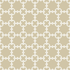 Vector abstract seamless pattern in Arabian style. Gold and white ornament