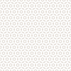 Vector abstract floral seamless pattern. Subtle white and beige stars texture