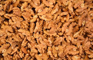 Pile of walnuts at a market