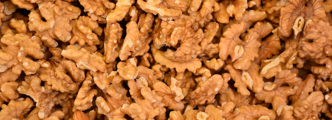 Pile of walnuts at a market