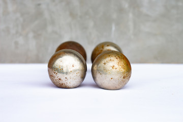 Old rusty dumbbells on light background.The texture of the metal on the dumbbell.Dumbbell for bodybuilding