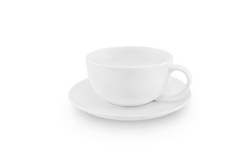 White coffee mug isolated on white background. Blank mug mockup. File contains with clipping path so easy to work.