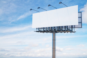 Empty white billboard