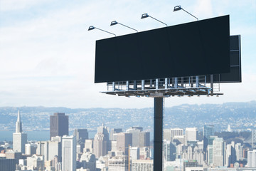Empty black billboard