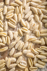 Fresh uncooked cavatelli pasta.