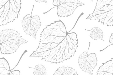 Decorative ornamental seamless leaf pattern. Template for design fabric, backgrounds, wrapping paper, package, covers