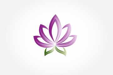 Lotus flower identity card business logo vector