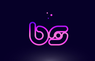 bs b s pink blue alphabet letter combination logo icon design