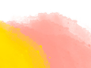 Bright yellow watercolor abstraction on white paper.