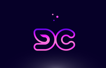 gc g c pink blue alphabet letter combination logo icon design