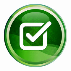 Check box icon Natural Green Round Button