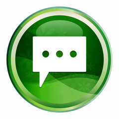 Comment icon Natural Green Round Button