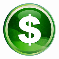 Dollar sign icon Natural Green Round Button