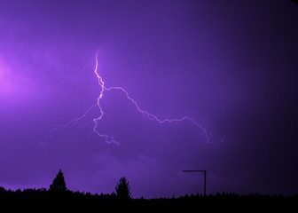 lightning over city