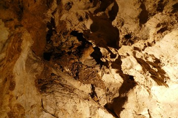 nice cave with sunet light and colorful structures