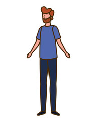 young man standing in white background