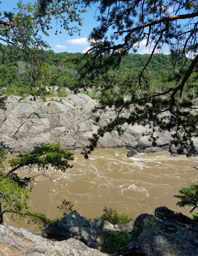 The Potomac river at the Great Falls, Virginia