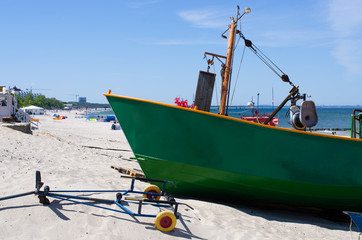 Boat on the polish beach