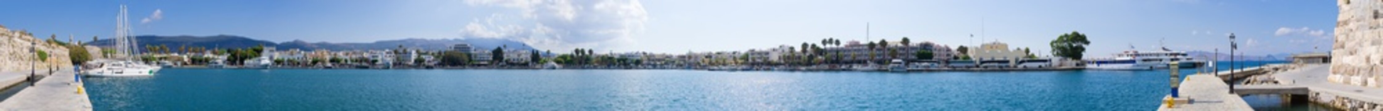 Port of Kos town on the island, Greece