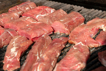 Deer meat on the barbecue