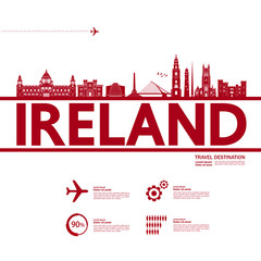 Ireland travel destination grand vector illustration.