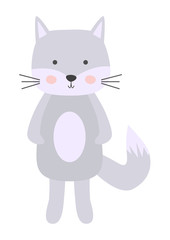 Cute cartoon cat boy in scandinavian style. Childish print for nursery, kids apparel,poster, postcard.