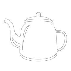  teapot, vector illustration,  lining draw,front