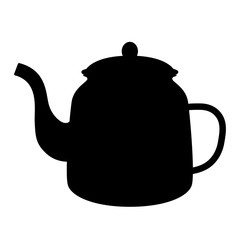  teapot, vector illustration,  black silhouette,front