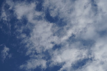 Large White High Depth and Detail Clouds on Brilliant Blue Sky