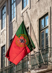 Partuguese Flag in Alfama, Lisbon, Portugal