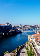 Dom Luis I Bridge, elevated view, Porto, Portugal