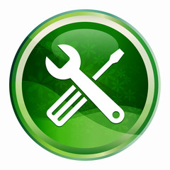 Tools icon Natural Green Round Button