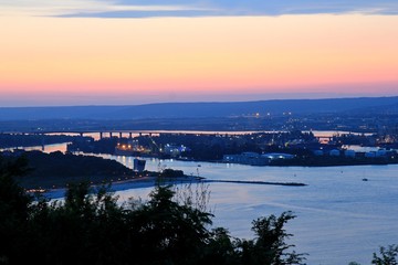 Fototapeta premium Night view of Varna (Bulgaria) from the height