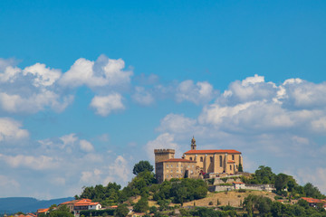 monumental set of Saint Vincent del Pino, in monforte de lemos, lugo, formed by the Tower of Homage, the Palace of the Condal and the Benedictine Monastery, present-day tourist site