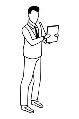 technology networking and global marketing in black and white