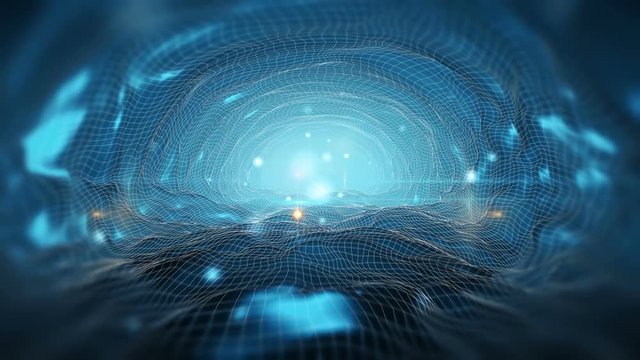 Abstract futuristic 3D speed tunnel warp