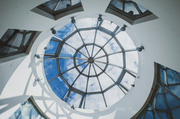 Round glass dome, stylish geometric photo