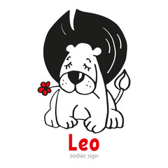 Cartoon zodiac sign Leo. Vector illustration